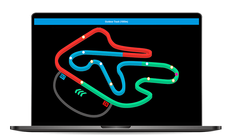Le live tracking positionne les karts sur la piste de karting de loisirs, le live timing Apex Timing publie la course de karting sur votre site internet.